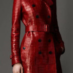 Тренч, Long Alligator Leather Trench Coat, Burberry