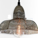 Светильник, Birger Industrial Loft Antique Mercury Glass Dish Pendant, Kathy Kuo Home