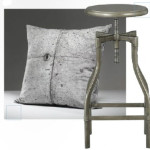 (Декоративная подушка, Concrete Cushion #21, Concrete Wall TM) и (Табурет, Turner Gunmetal Barstool, Crate & Barrel)